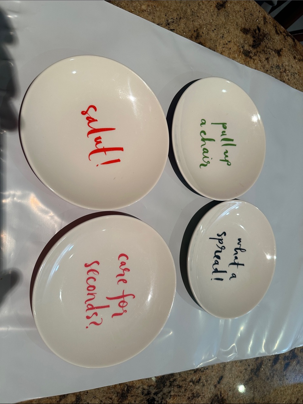 Kate Spade appetizer plates. Set of 4